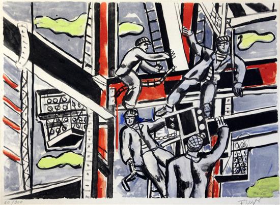 § Ferdinand Leger (1881-1955) Les Constructeurs 14 x 19in.